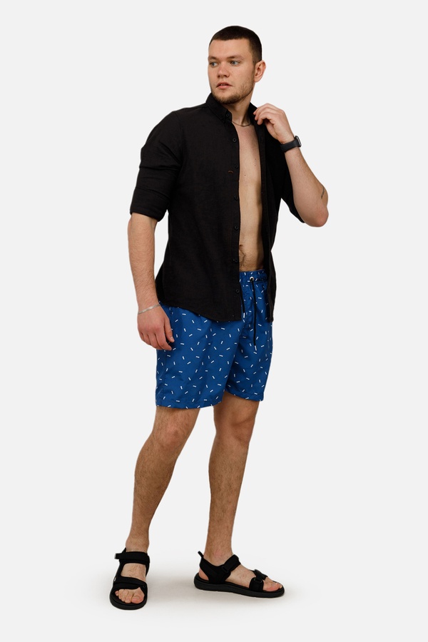 Чоловічі пляжні шорти 44 колір темно-синій ЦБ-00250598 SKT000993708 фото
