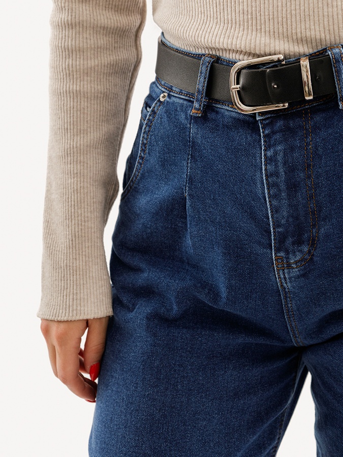 Жіночі джинси-болони 44 колір темно-синій ЦБ-00228359 SKT000929047 фото