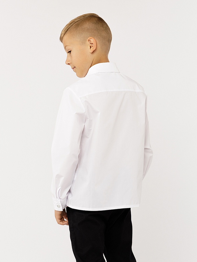 Рубашка с длинным рукавом для мальчиков 116 цвет белый ЦБ-00221726 SKT000913472 фото