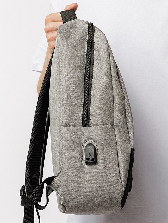 Набор 3в1 спортивный рюкзак, сумка, косметичка для мужчин цвет серый ЦБ-00219389 SKT000907219 фото