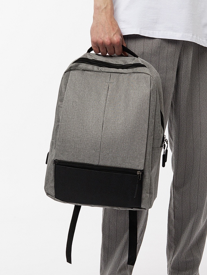 Набір 3в1 спортивний рюкзак, сумка, косметичка для чоловіків колір сірий ЦБ-00219389 SKT000907219 фото