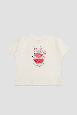 Футболка с коротким рукавом для девочки цвет молочный 110 ЦБ-00271775 фото
