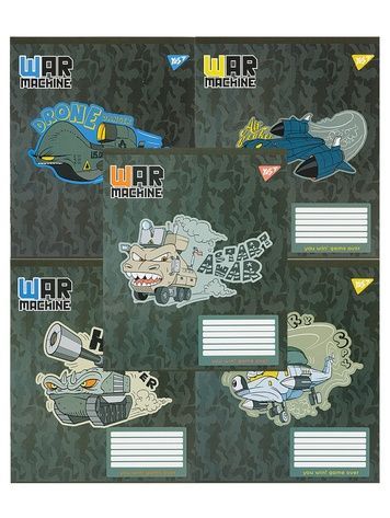 Зошит у косу лінію 12 аркушів YES War machine YES 766314 ЦБ-00222592 фото