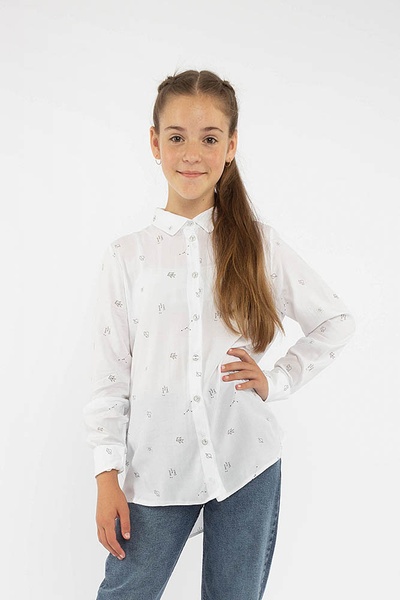 Блуза на дівчинку 152 колір білий ЦБ-00151419 SKT000516556 фото