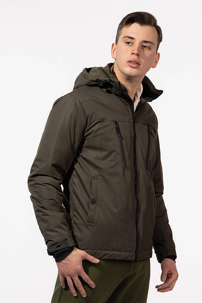 Чоловіча коротка куртка 48 колір хакі ЦБ-00210439 SKT000889780 фото