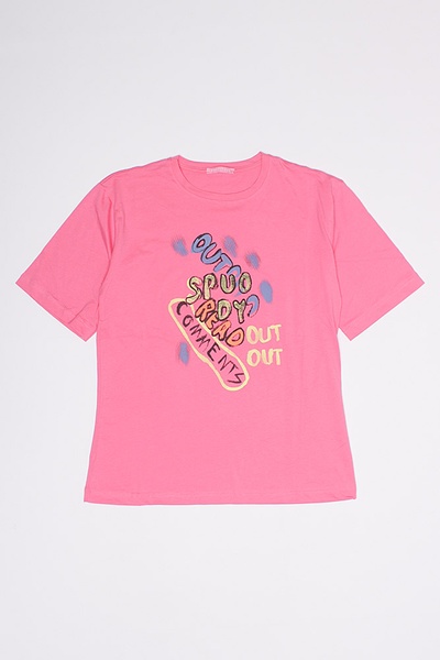 Жіноча футболка 46 колір рожевий ЦБ-00192420 SKT000849063 фото