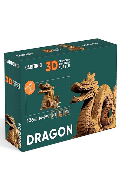 Картонний конструктор "Cartonic 3D Puzzle DRAGON" колір коричневий ЦБ-00241061 SKT000961069 фото