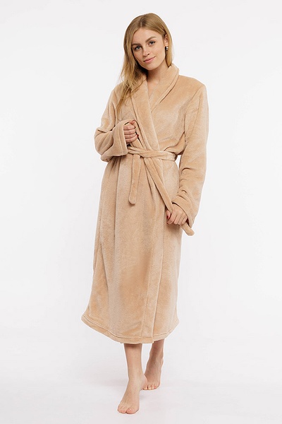 Жіночий халат 56 колір бежевий ЦБ-00200048 SKT000867498 фото
