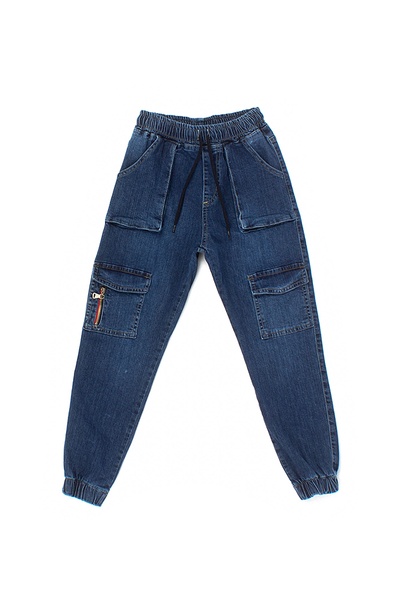 Джогеры джинсовые на мальчика цвет синий ЦБ-00165744 SKT000558689 фото