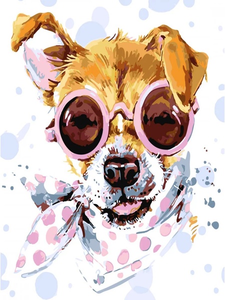 Набір для розпису по номерах "Собака в окулярах" колір різнокольоровий ЦБ-00215360 SKT000898431 фото