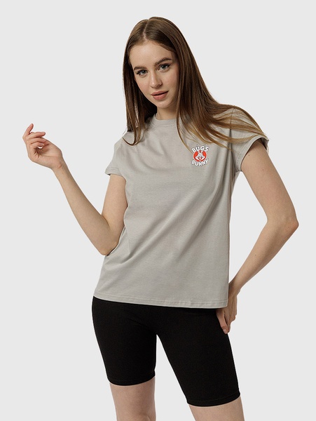 Жіноча футболка 48 колір сірий ЦБ-00218109 SKT000903940 фото