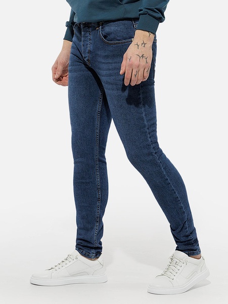 Чоловічі джинси слім 54 колір синій ЦБ-00213856 SKT000894925 фото