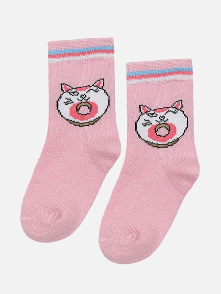 Шкарпетки cat donut для дівчинки 23-26 колір рожевий ЦБ-00213903 SKT000895173 фото