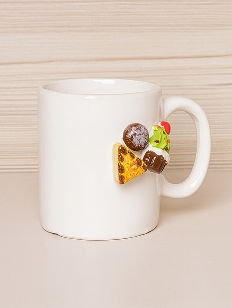 Чашка керамічна - з тістечками колір різнокольоровий ЦБ-00213160 SKT000893292 фото