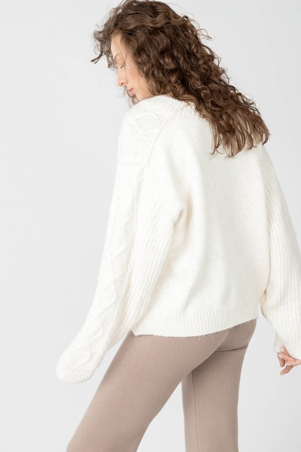 Жіночий пуловер 46 колір молочний ЦБ-00237054 SKT000953417 фото
