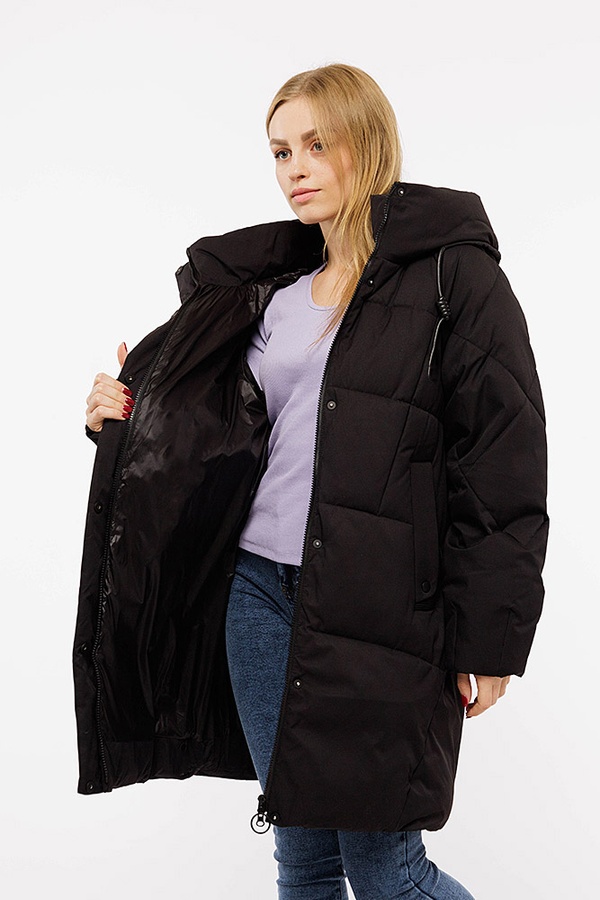 Женская куртка 56 цвет черный ЦБ-00195663 SKT000857761 фото