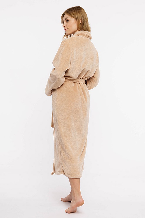 Жіночий халат 56 колір бежевий ЦБ-00200048 SKT000867498 фото
