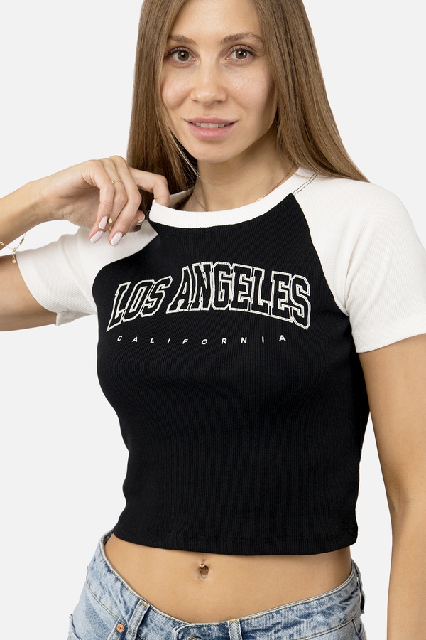 Жіноча футболка з коротким рукавом 42 колір чорний ЦБ-00255010