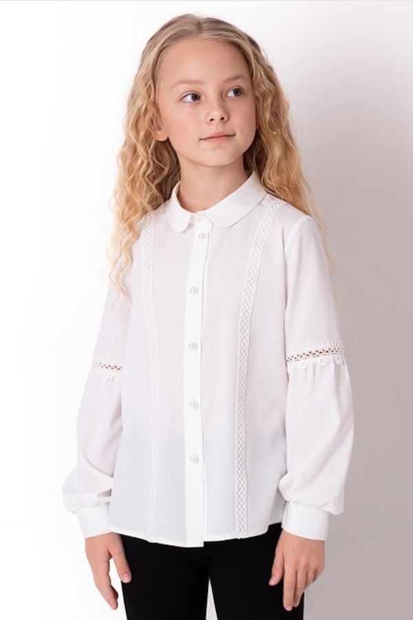 Блуза на дівчинку 116 колір молочний ЦБ-00159464 SKT000538870 фото