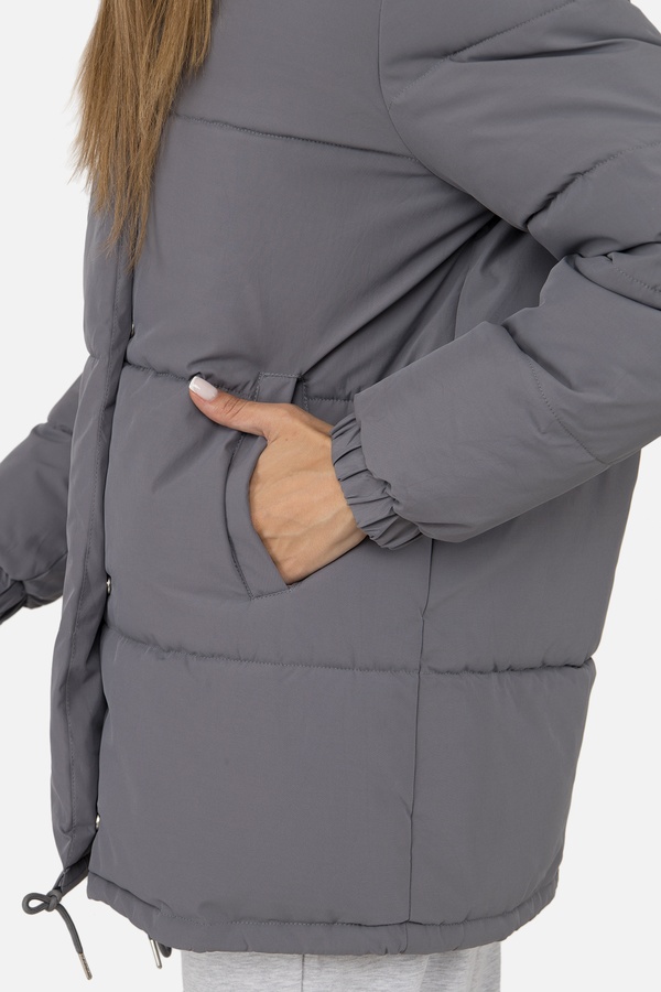 Жіноча куртка 50 колір сірий ЦБ-00223831 SKT000918348 фото
