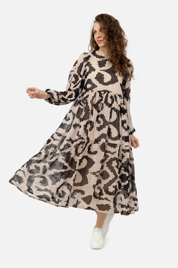 Жіноча сукня 42 колір бежевий ЦБ-00245492 SKT000981830 фото