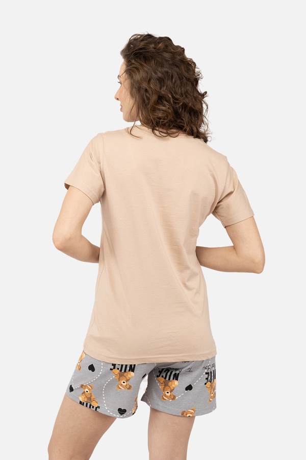 Жіноча піжама 42 колір бежевий ЦБ-00245640 SKT000982365 фото