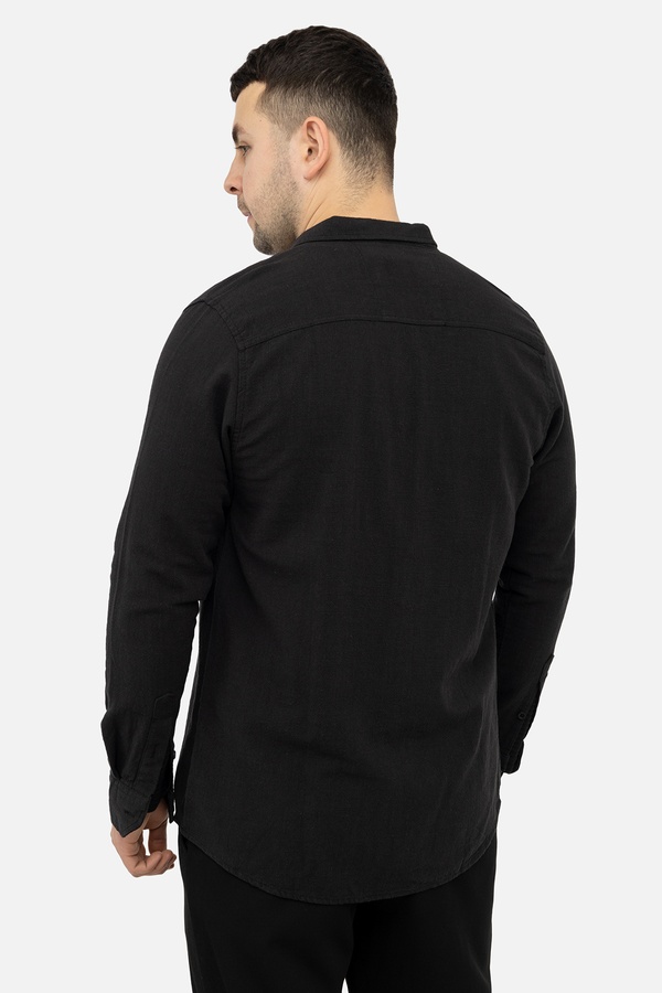 Мужская рубашка с длинным рукавом 44 цвет черный ЦБ-00244804 SKT000979907 фото