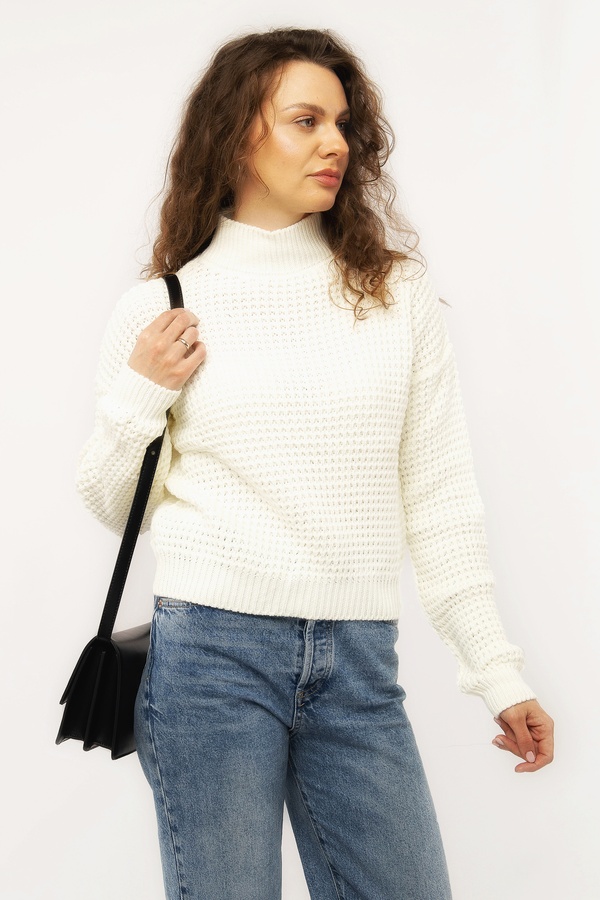 Жіночий светр 48 колір молочний ЦБ-00233296 SKT000941195 фото