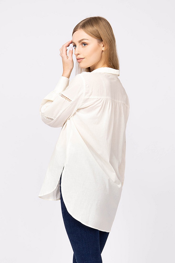 Блуза жіноча 48 колір молочний ЦБ-00174767 SKT000584816 фото