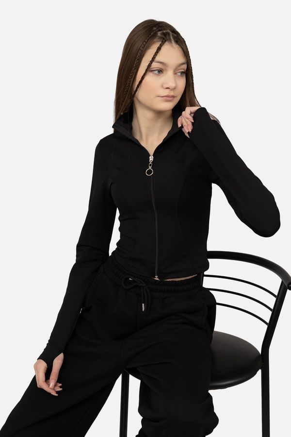 Кофта жіноча колір чорний 42 ЦБ-00269364 фото