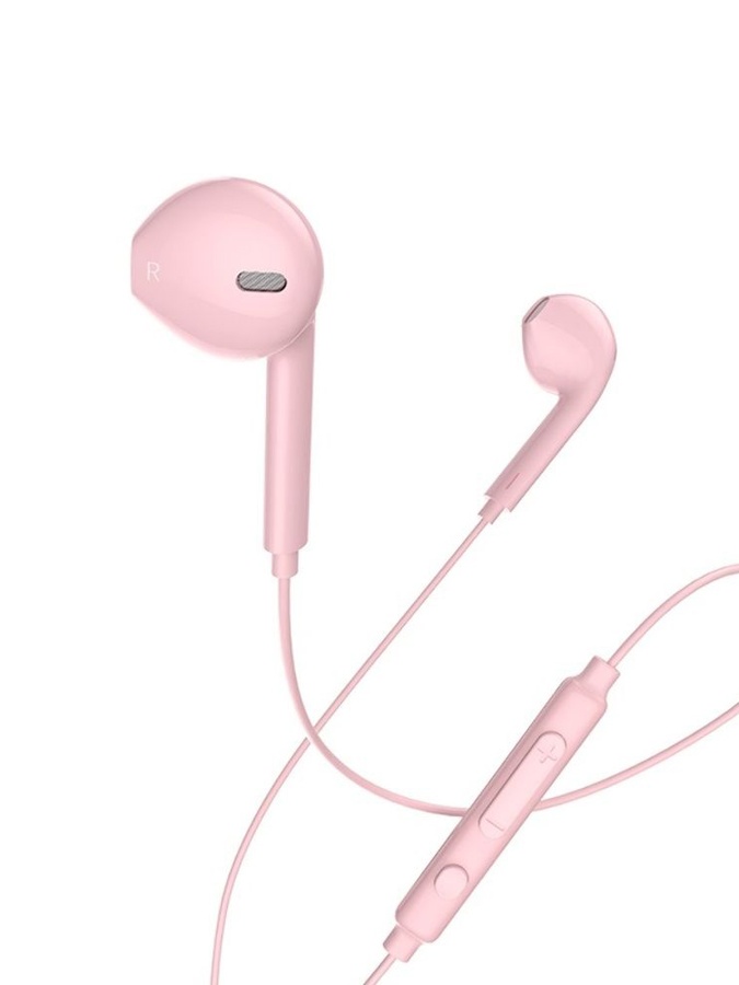Наушники проволочные вкладыши Hoco M55 с микрофоном Jack 3.5 цвет розовый ЦБ-00230820 SKT000935558 фото