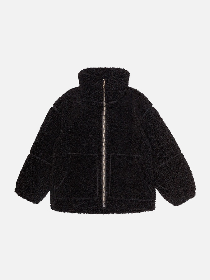 Куртка-шубка для девочки 134 цвет черный ЦБ-00230880