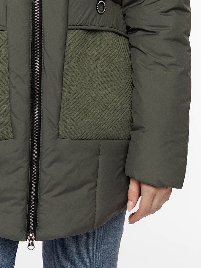 Жіноча демісезонна куртка 44 колір оливковий ЦБ-00206951 SKT000882090 фото