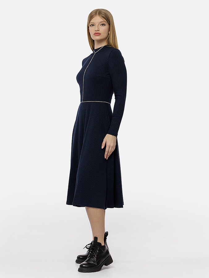 Жіноча демісезонна сукня 44 колір темно-синій ЦБ-00210693 SKT000890335 фото