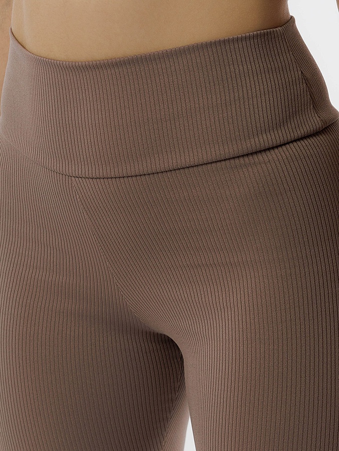 Жіночі спортивні шорти в рубчик 46 колір кавовий ЦБ-00214767 SKT000897091 фото