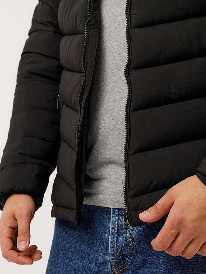 Мужская короткая куртка 54 цвет черный ЦБ-00220378 SKT000909555 фото