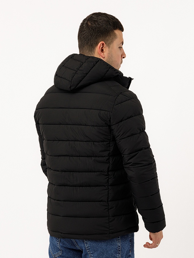 Чоловіча коротка куртка 54 колір чорний ЦБ-00220378 SKT000909555 фото