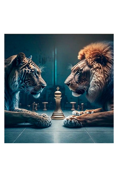 Набор для творчества - алмазная картина "Тигр со львом" цвет разноцветный ЦБ-00239577 SKT000959114 фото