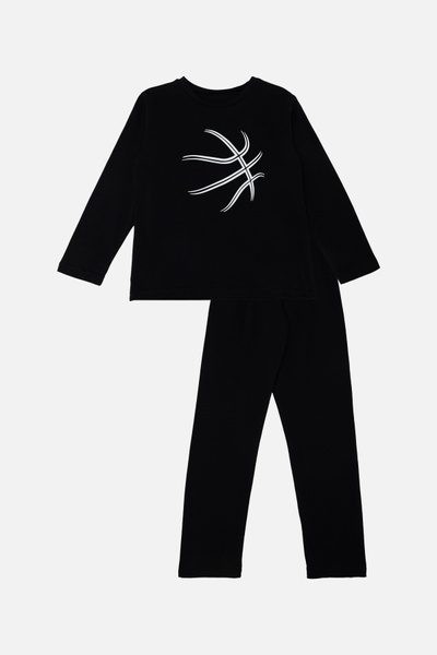 Піжама з довгим рукавом для хлопчика 152 колір чорний ЦБ-00247063 SKT000986080 фото