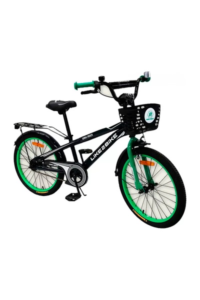 Велосипед дитячий двоколісний 20" Like2bike Dark Rider колір чорно-зелений ЦБ-00252675 SKT000999736 фото