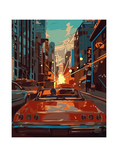 Картина по номерам Strateg Авто в Нью-Йорке цвет разноцветный ЦБ-00228104 SKT000928262 фото