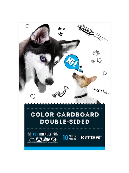 Картон кольоровий двосторонній 10 аркушів Kite Dogs колір різнокольоровий ЦБ-00223056 SKT000916566 фото