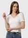Женская блуза жатка с коротким рукавом 44 цвет белый ЦБ-00219039 SKT000906088 фото 1