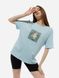 Жіноча футболка оверсайз 42 колір блакитний ЦБ-00219239 SKT000906768 фото 2