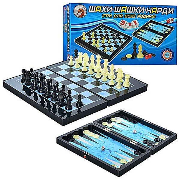 Настільна гра 3в1: шахи, шашки, нарди колір різнокольоровий 00-00049014 SKT000050874 фото