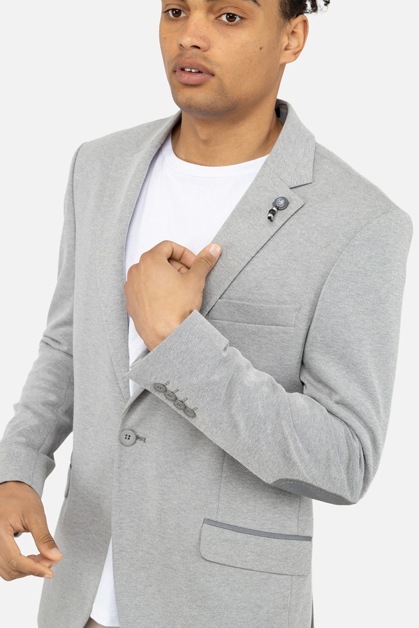 Мужской пиджак 56 цвет серый ЦБ-00245641 SKT000982351 фото