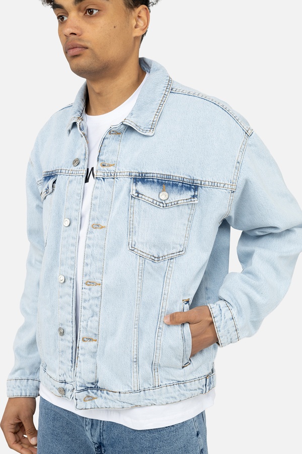 Чоловіча джинсова куртка 44 колір блакитний ЦБ-00246429 SKT000984566 фото