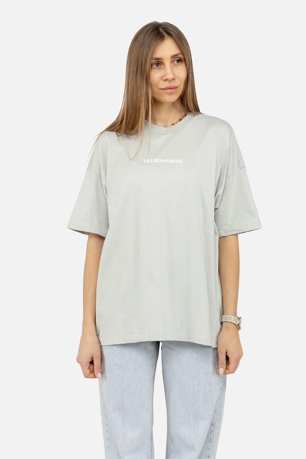 Жіноча футболка 44 колір світло-сірий ЦБ-00245788 SKT000982756 фото