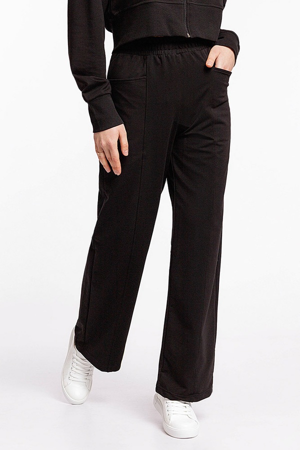 Жіночі спортивні штани палаццо 42 колір чорний ЦБ-00212538 SKT000891973 фото