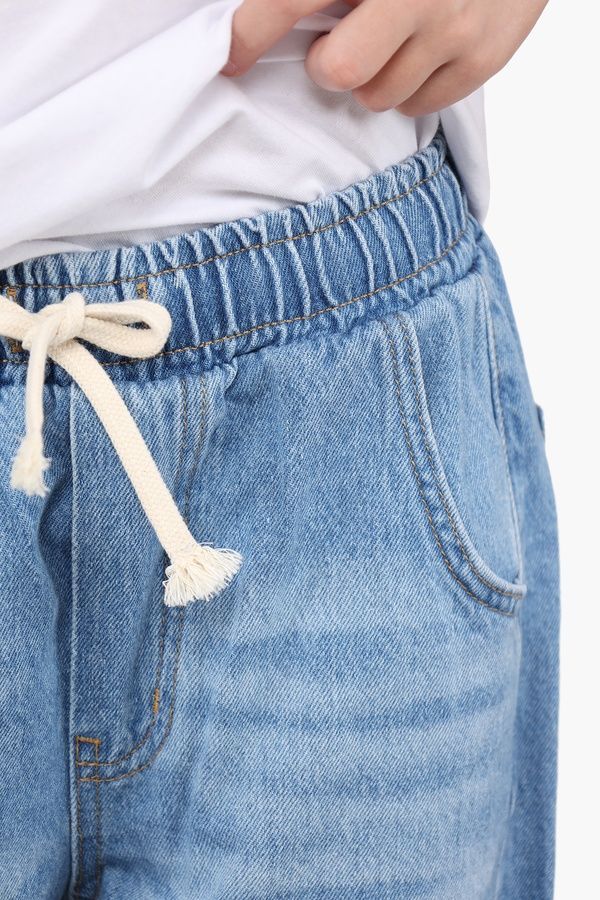 Джинси wide leg для дівчинки колір блакитний 122 ЦБ-00290688 фото